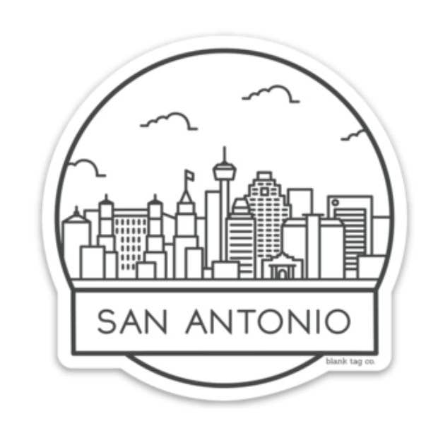 Blank Tag Co.® Waterproof Sticker - San Antonio Cityscape for wholesale by Blank Tag Co. - Waterproof Stickers