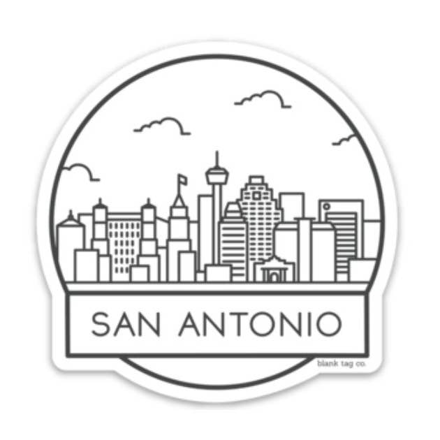 The San Antonio Cityscape Sticker for wholesale by Blank Tag Co. Stickers - Waterproof Stickers