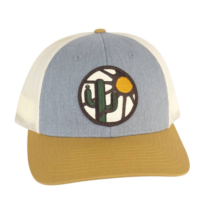 Iconic Arizona - Wholesale Trucker Hat - Unisex - Blooming Saguaro Low Profile Curved Trucker