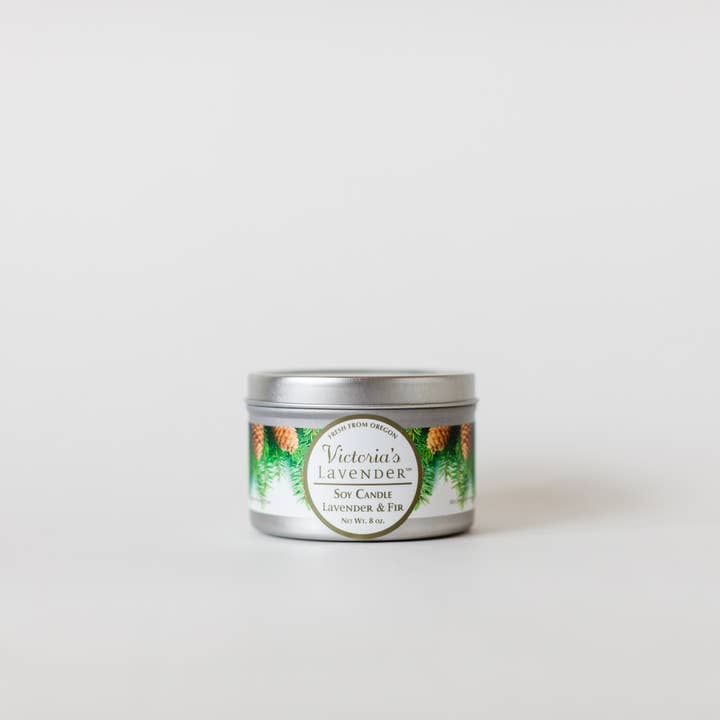 Soy Candle - Lavender Fir | Essential Oils Holiday 2025 for wholesale by Victoria's Lavender, LLC
