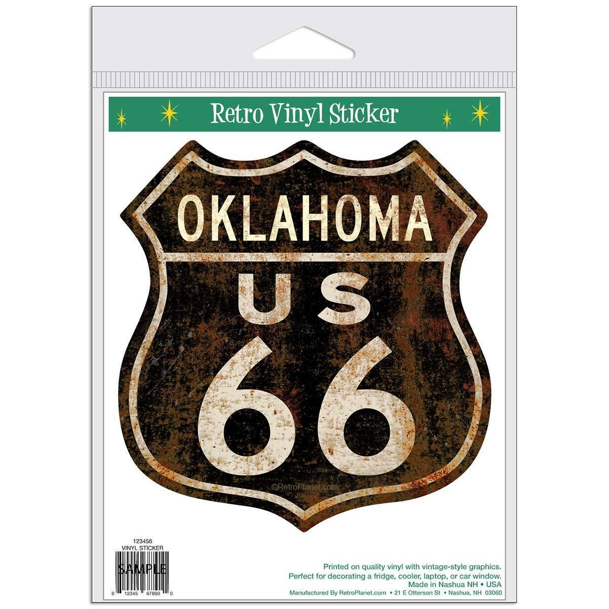 RetroPlanet - Wholesale Sticker - Route 66 Oklahoma Die Cut Vinyl Sticker1