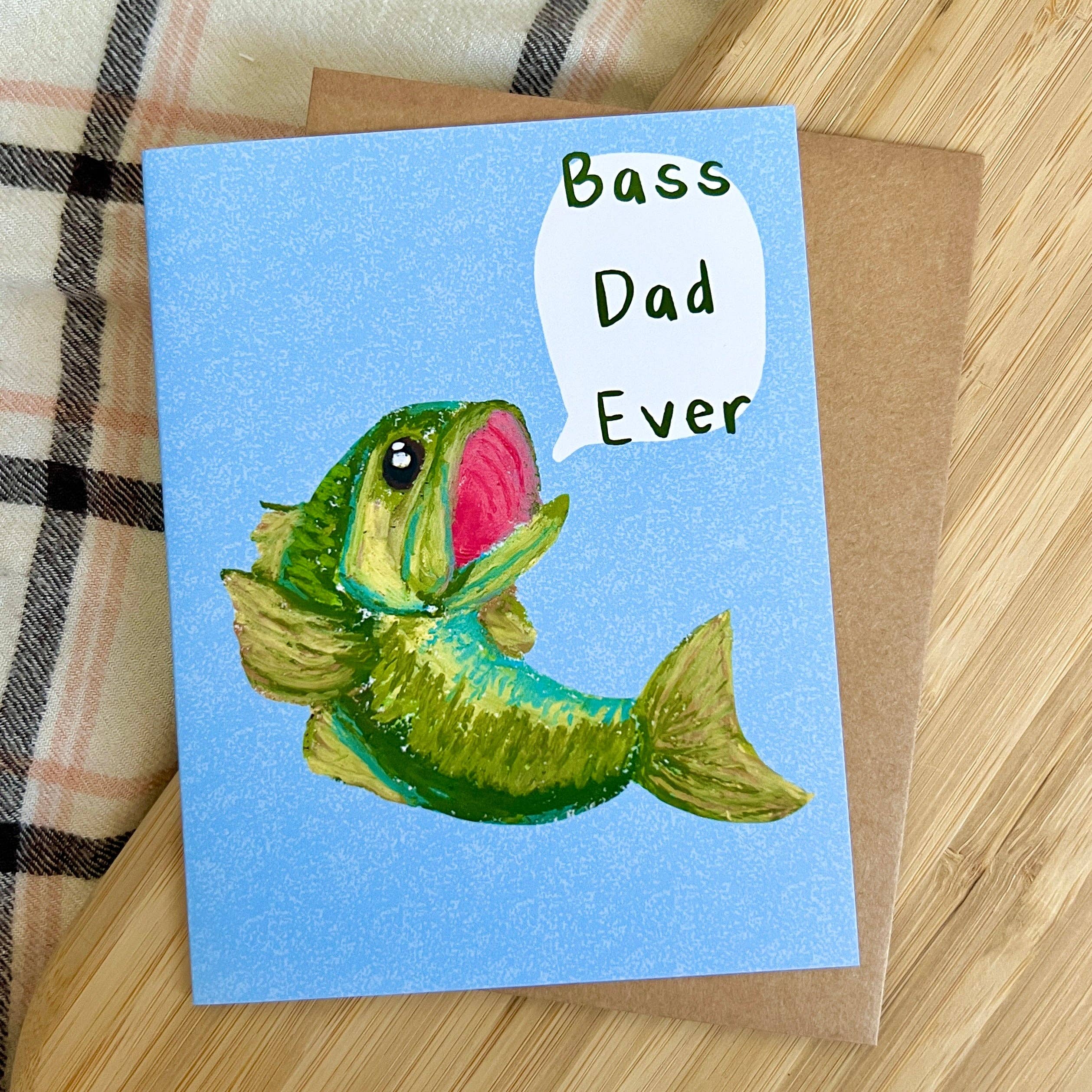 Janine Payne Illustrations - Wholesale Father's Day Card - Bass Dad Ever | Greeting Card1