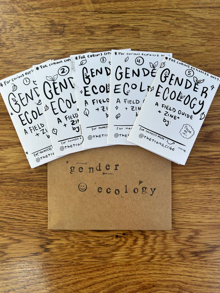 Gender Ecology Field Guide & Zine Full Series- 5 zines for wholesale by the (trans)cribe