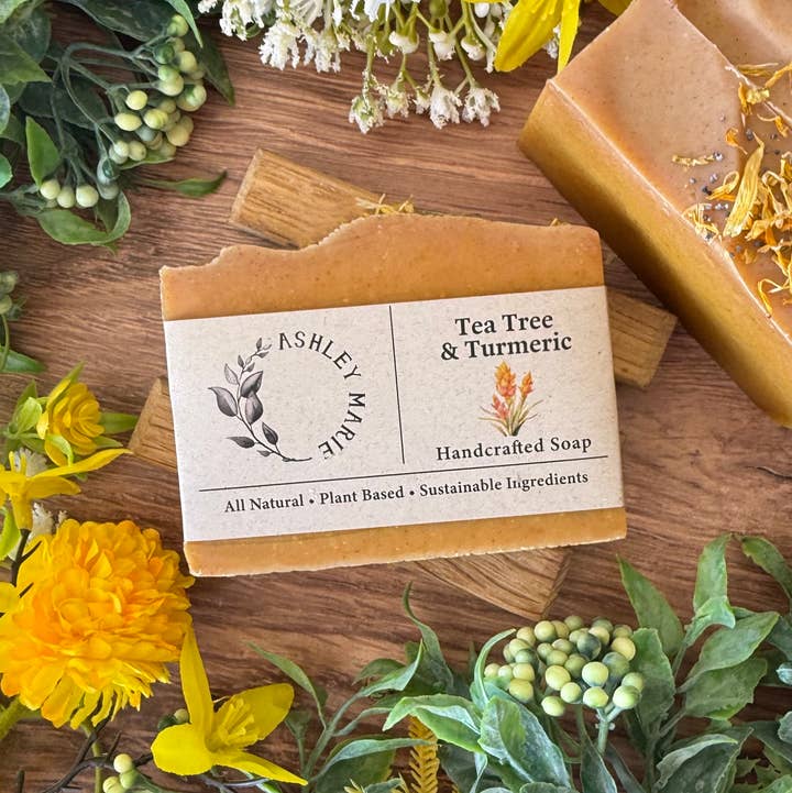 Ashley Marie Soap - Wholesale Bar Soap - Tea Tree + Turmeric Handmade Soap Bar | Natural Soap0