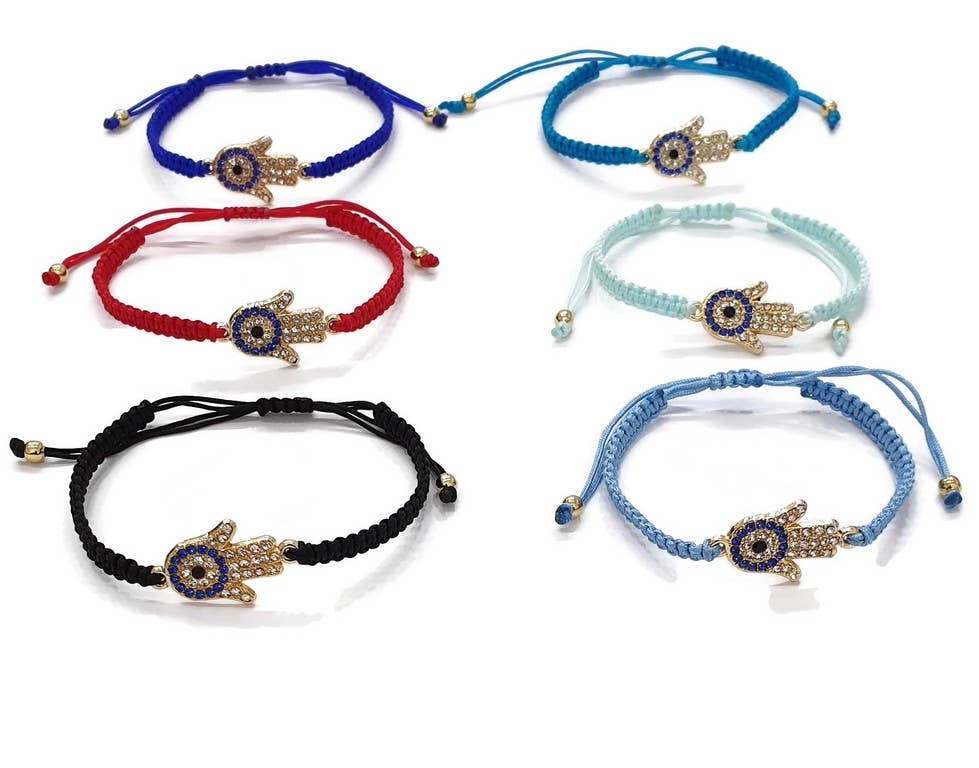 Loli - Vendita all'ingrosso Braccialetto con ciondolo/pendente - Bracciale Macrome Hamsa Mano Malocchio Zirconium4