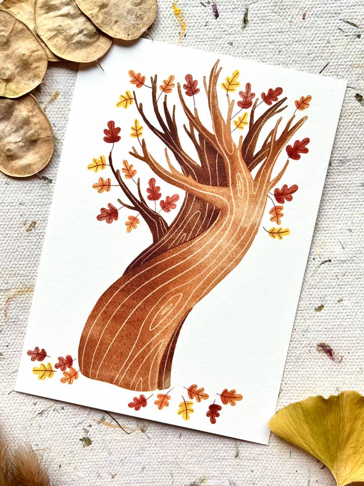 Postcard - Autumn tree for wholesale by Nikki Dotti