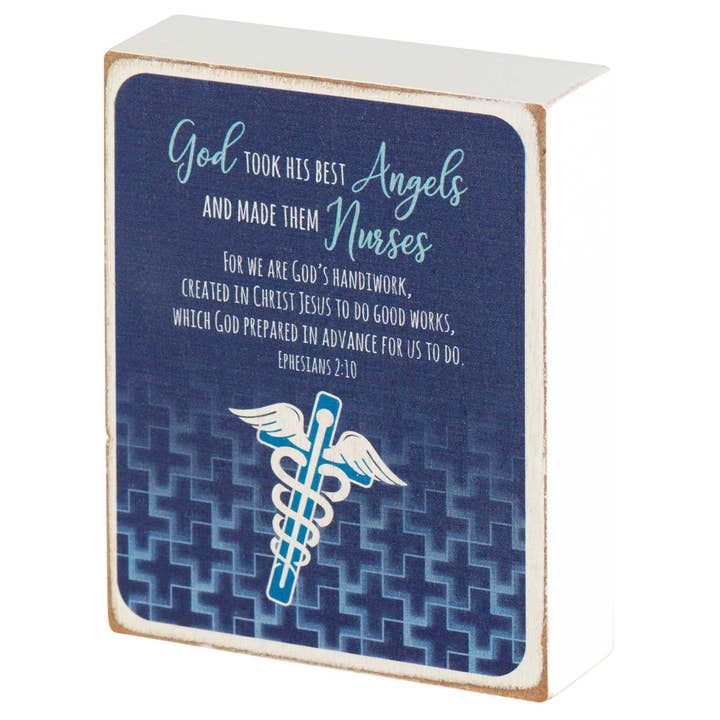 Tabletop Plaque Nurse God Took His 4h for wholesale by Cottage Garden