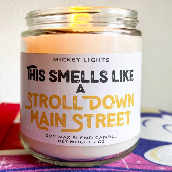 Mickey Lights - Wholesale Jar/Filled Candle - A Stroll Down Main Street | 7 oz Soy Blend Candle3