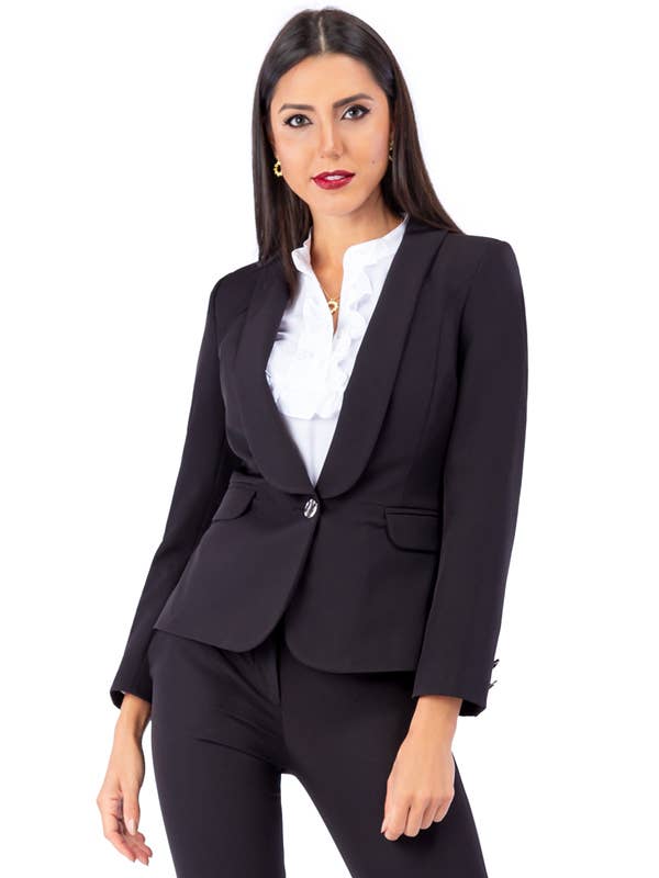 ZUMBI Fashion Store - Vente Blazer – femme - Blazer en tissu élasthanne avec col smoking