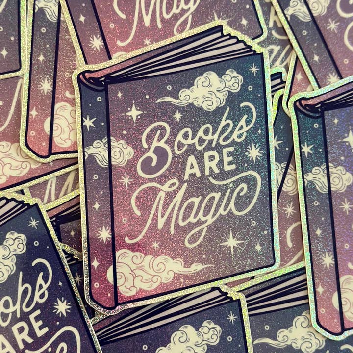 Hilarious Humanitarian - Wholesale Sticker - Books Are Magic Pixie Glitter Sticker2