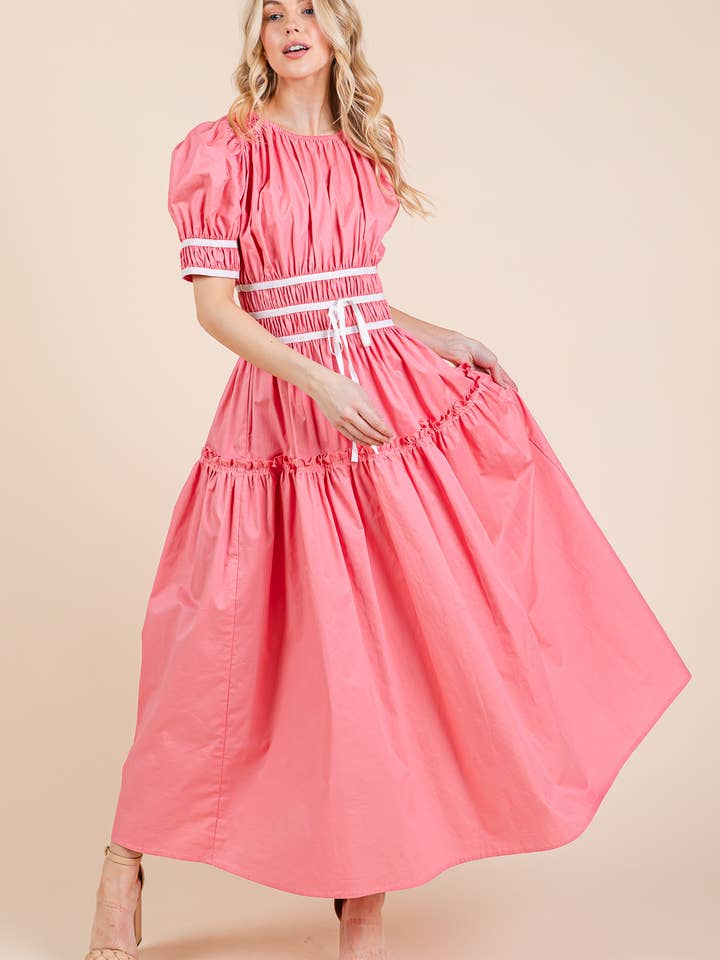 Piping Fit & Flare Maxiklänning, MD51608 för wholesale av GeeGee x Lovelo