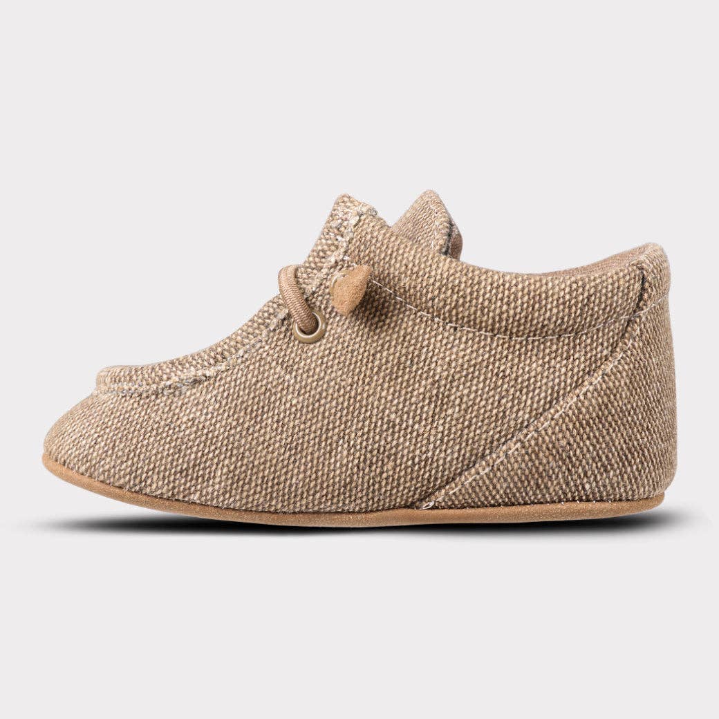 Khaki Parker Boys Slip-On Crib Shoe for wholesale on Faire4