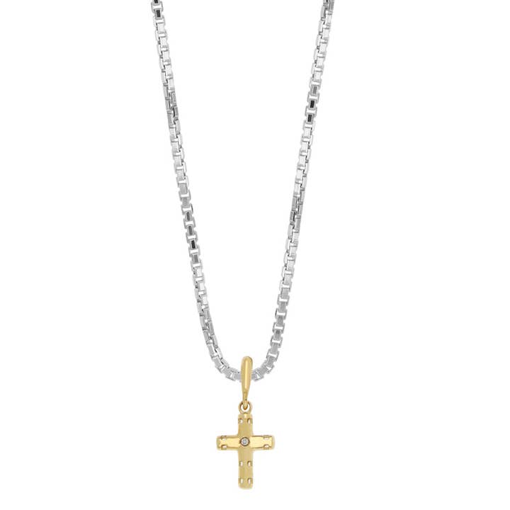 Men's gold cross necklace - Sebastian for wholesale by Club Five