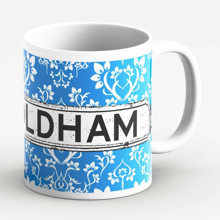 Tasse damassée bleue pour la vente par tinned snail