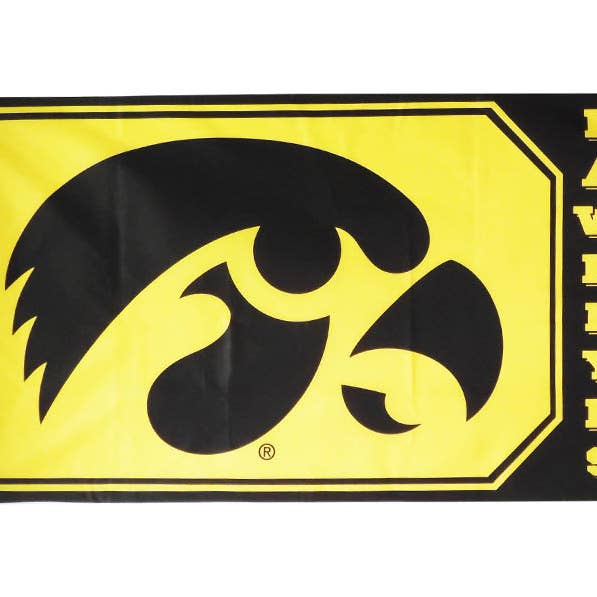 Iowa Hawkeyes Flag 3 X 5 Logo & Name for wholesale by Jenkins Enterprises