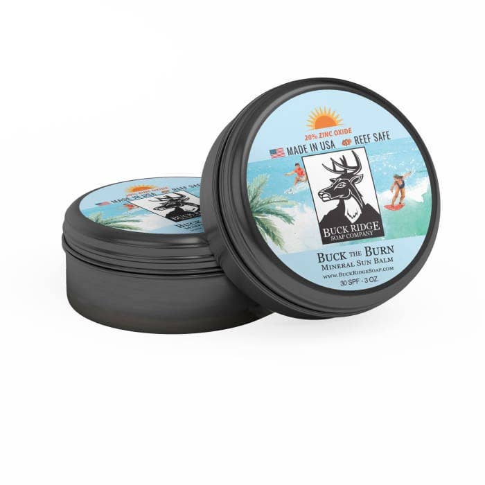 Buck the Burn Mineral Sun Balm - Reef Safe! for wholesale by Buck Ridge Soap Company