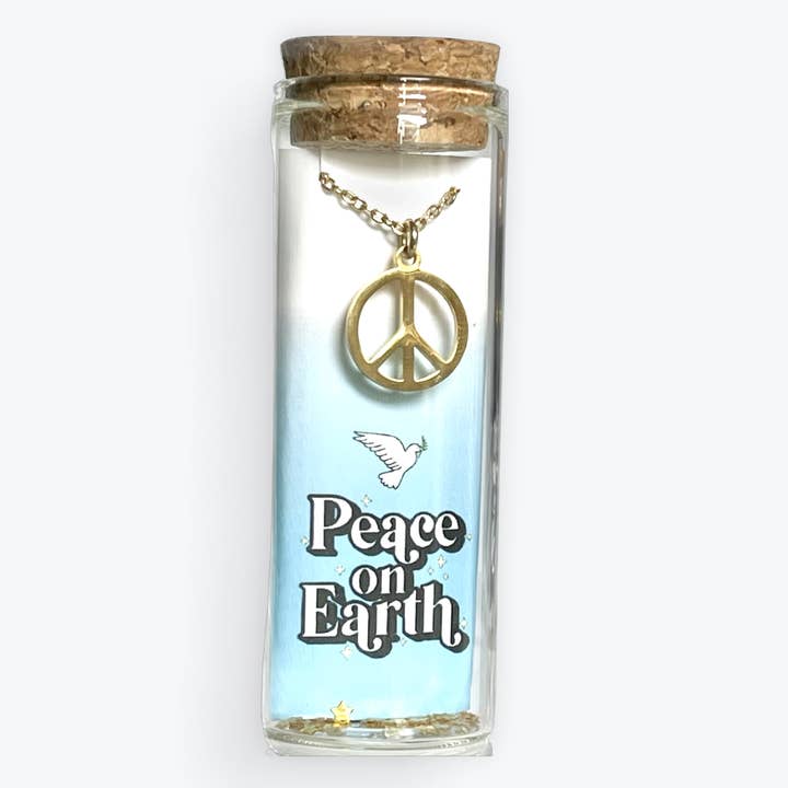 Peace on Earth Peace Sign Charm Necklace for wholesale by L Rae Charm