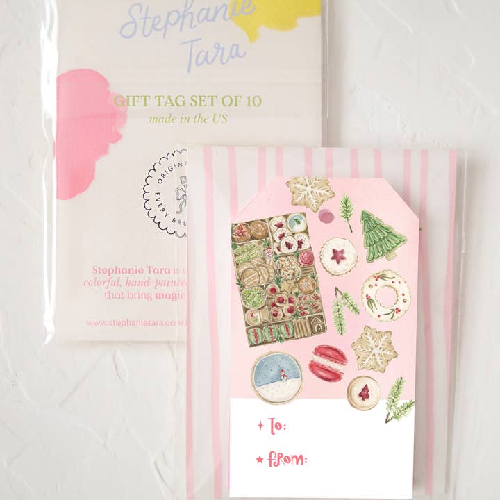 Christmas cookies, holiday baked goods, hanging gift tag for wholesale by Stephanie Tara Stationery