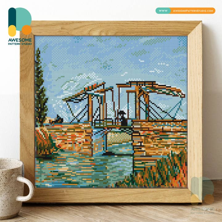 Langlois Bridge at Arles DS2933, Diamond Painting - 120x120 for wholesale by Awesome Pattern Studio
