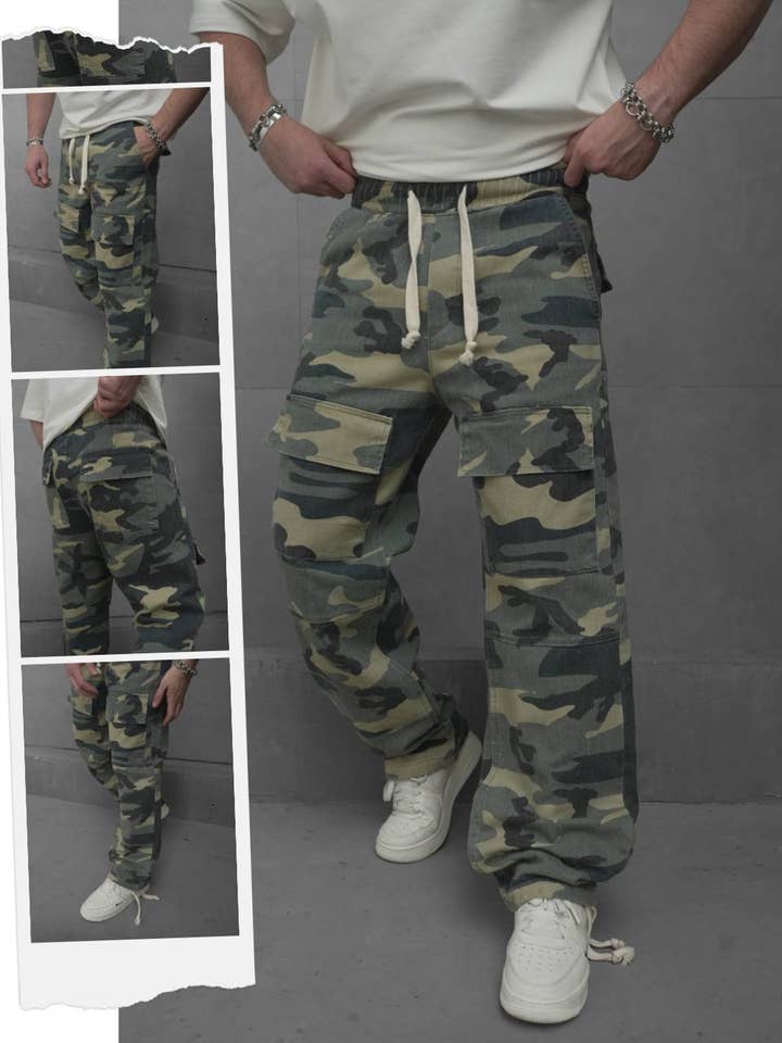 Premium Baggy Cargo Camouflage Pants for wholesale by PremiumDenim