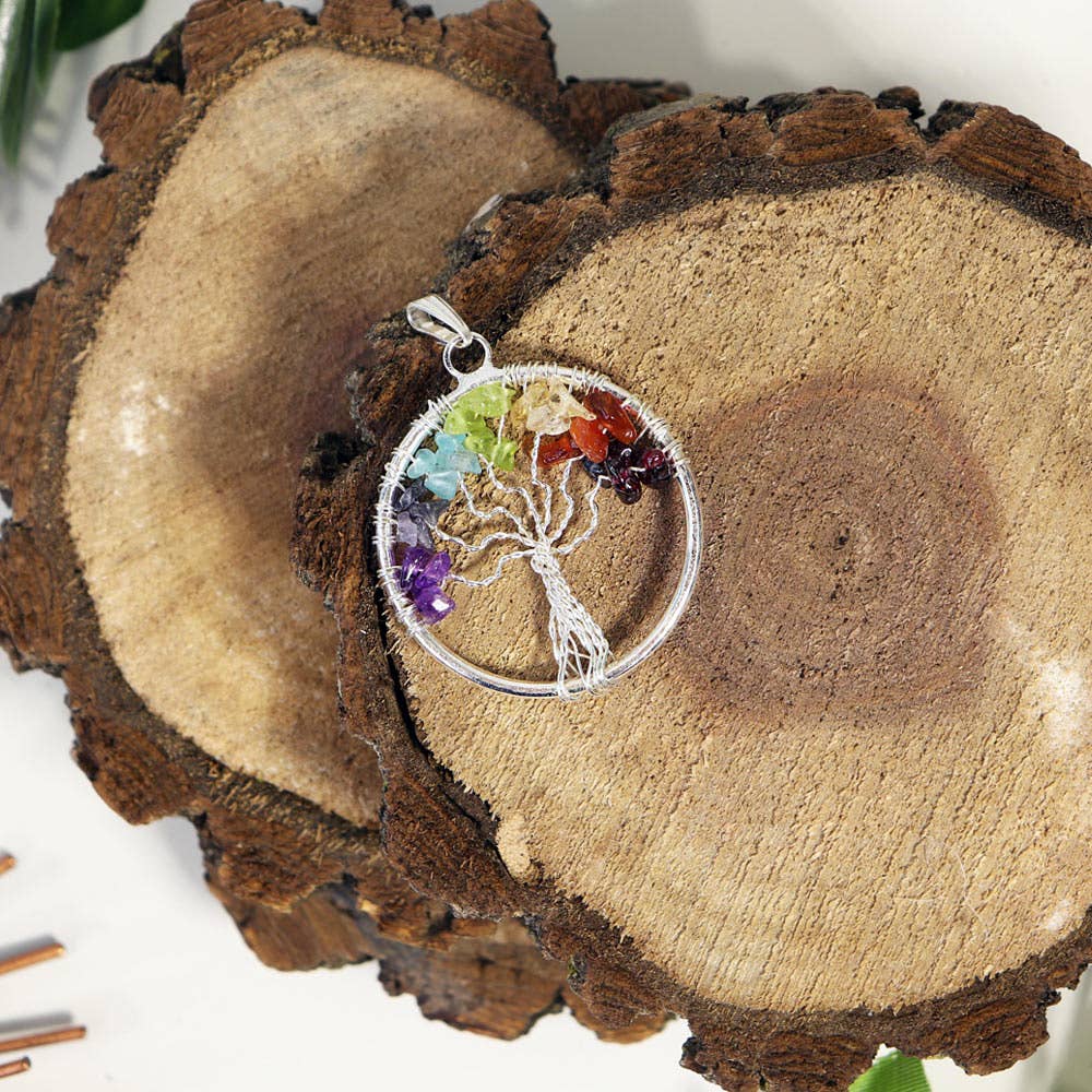 Natures Artifacts Inc - Wholesale Pendant/Charm Necklace - 7 Chakra Tree of Life Pendant - 7 Chakra Healing3