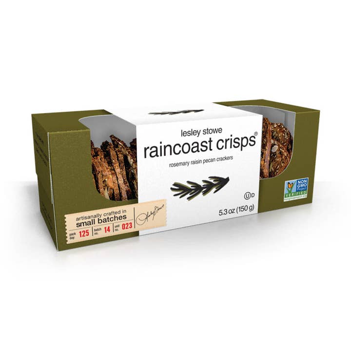 Rosemary, Raisin, Pecan Raincoast Crisps for wholesale by Keystone Farms Cheese