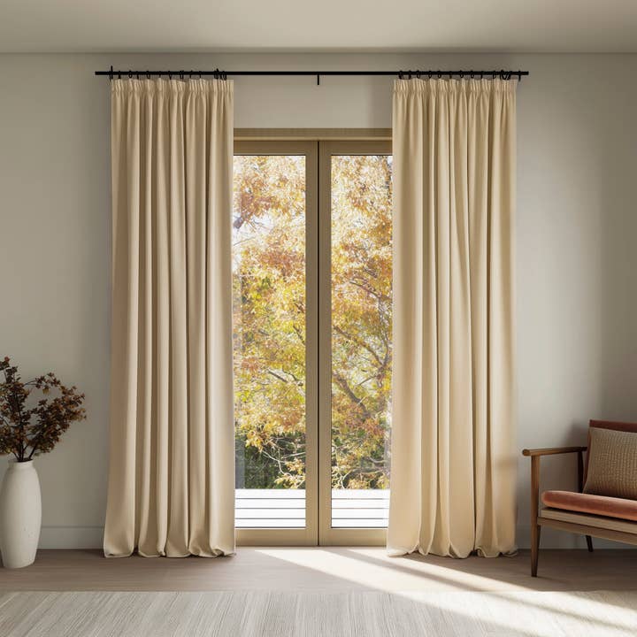 Vanilla Beige Velvet Curtain for wholesale by North Curtain