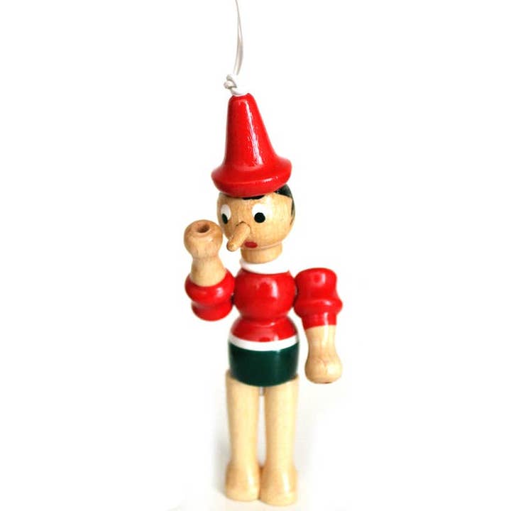 Pinocchio-ornament/speeltje met ophanglus voor wholesale door San Lorenzo Design