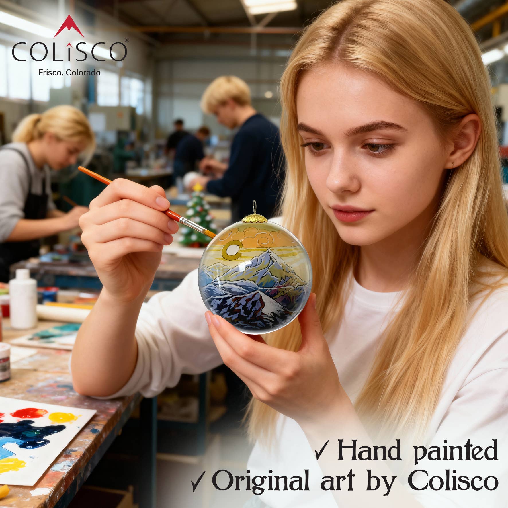 Colisco Wholesale – wholesale Prydnad – Colisco Rocky Mountain Peak Handmålad Glasprydnad1