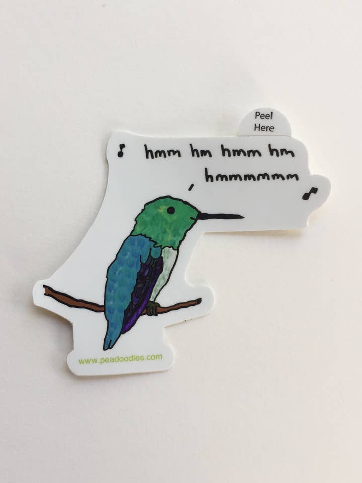 Humming bird Vinyl Sticker for wholesale by Peadoodles