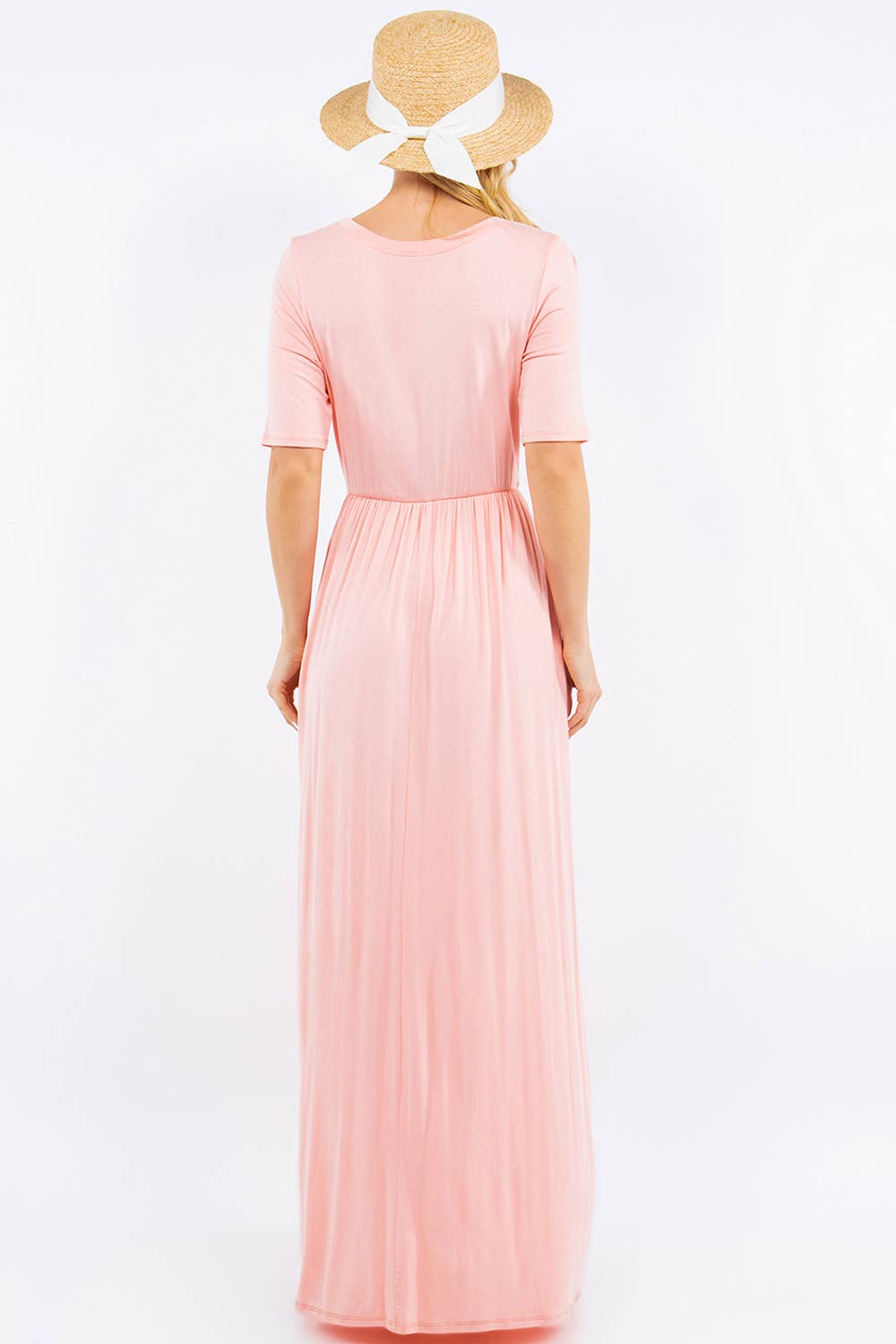 Celeste Clothing - Wholesale Dress - Women's - PLUS SIZE MODEST MAXI DRESS WITH POCKETS -CD23411T-PL31