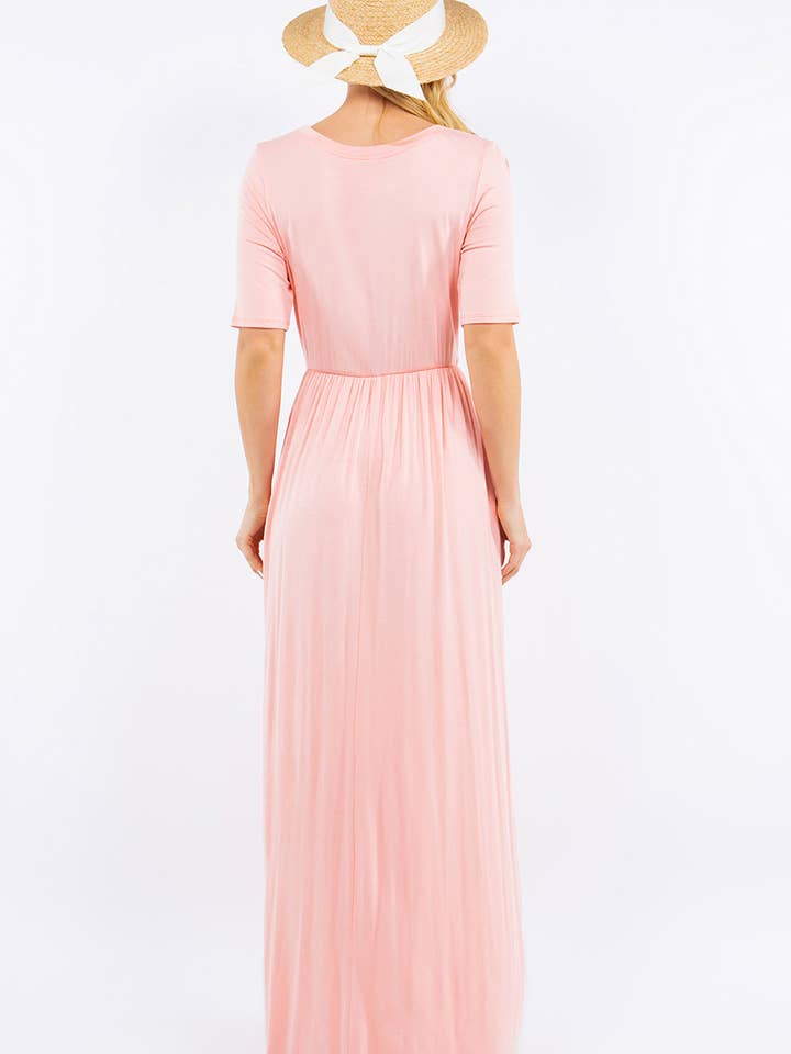 Celeste Clothing - Wholesale Dress - Women's - PLUS SIZE MODEST MAXI DRESS WITH POCKETS -CD23411T-PL31