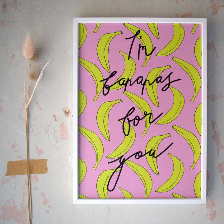 Bananas for you print for wholesale by I like pens studio