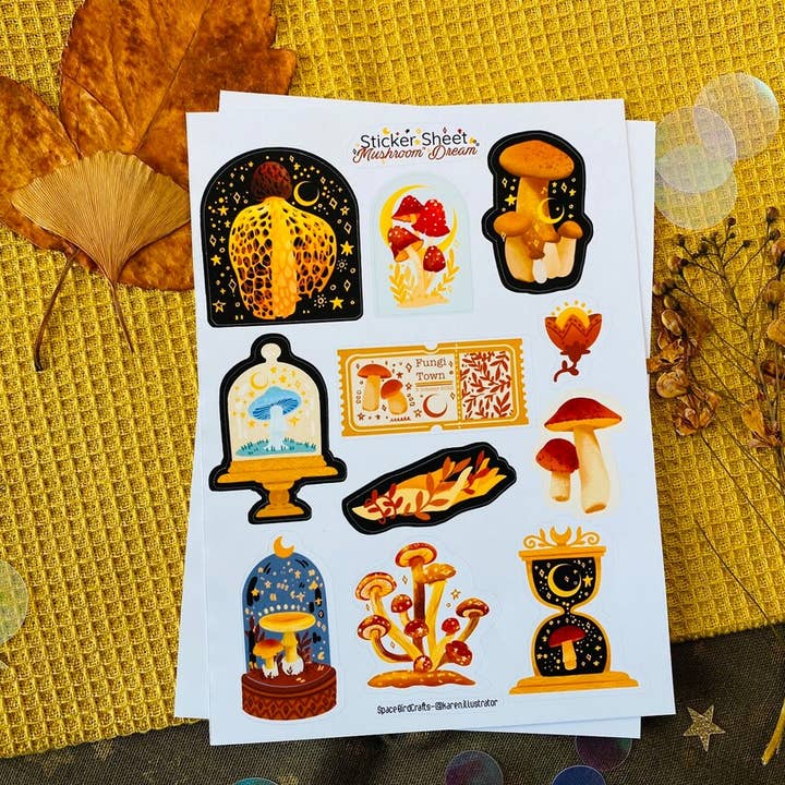 Split Moon Studios - Wholesale Sticker - Mushroom Dream Sticker Sheet Decorative Sticker0