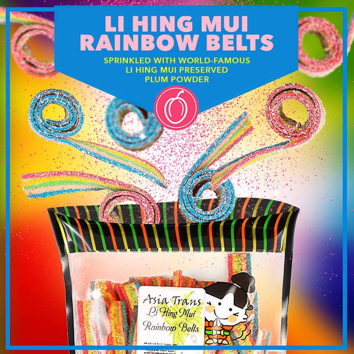 Li Hing Mui regenboogriemen voor wholesale door Snack Hawaii