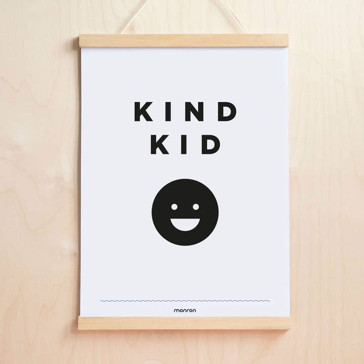 Kind Kid monochrome print for wholesale by MonRon