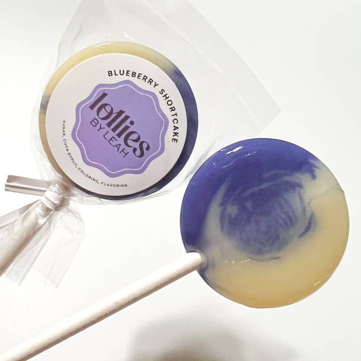 Blueberry Shortcake Lollipop (Fresh Blueberry + Shortcake + Whipped Cream) for wholesale by Lollies By Leah