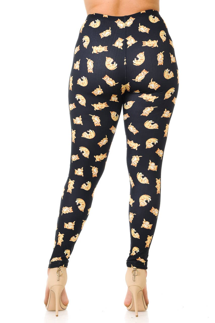 USA Fashion - Vendita all'ingrosso Leggings - Donna - Leggings cremosi e morbidi con gattini giocosi di USA Fashion8