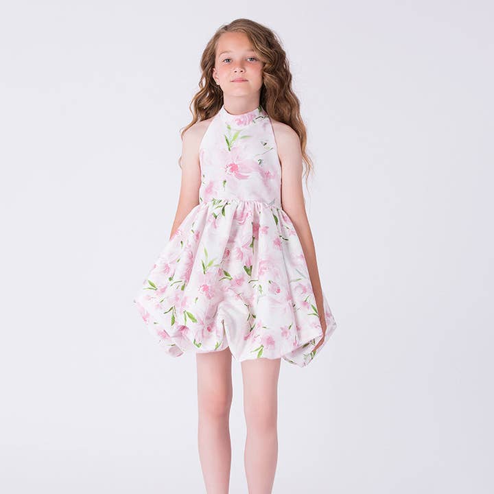 Exquisite Flared Floral Girls Dress for wholesale by Mama Luma