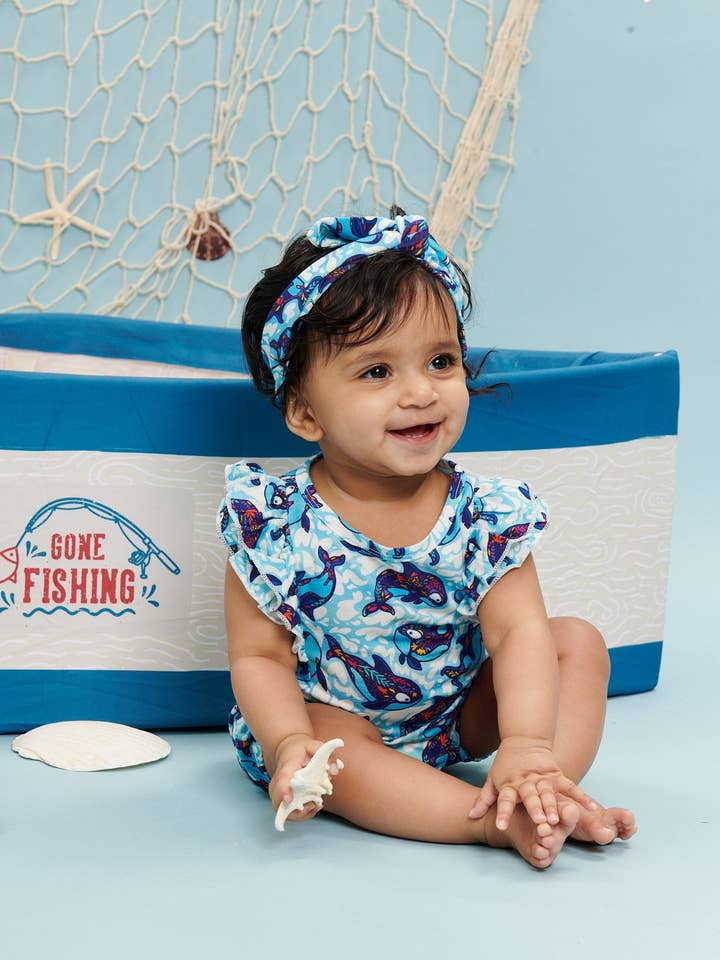 Whaley Good Time Ruffle Sleeve Kort Romper för wholesale av Elebaby