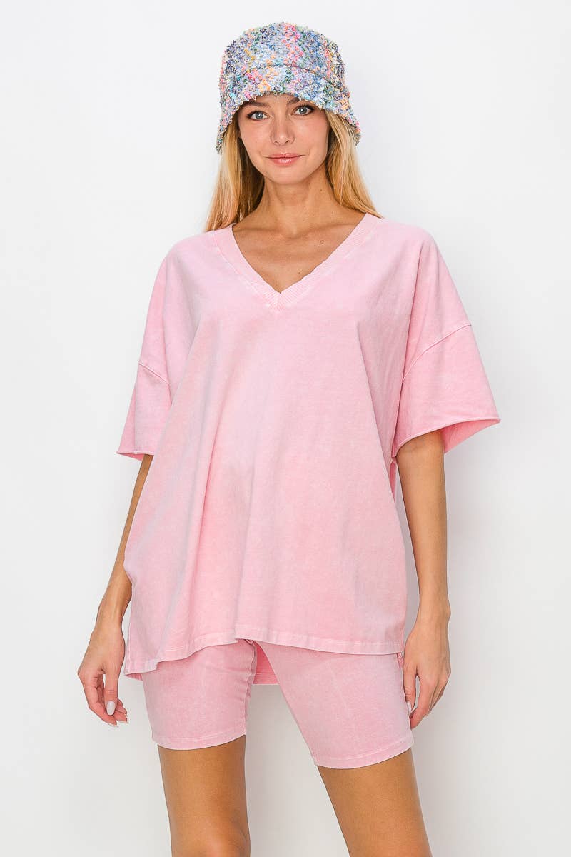 J.Her - Wholesale Shorts - Women's - Mineral Washed Biker shorts HP50385