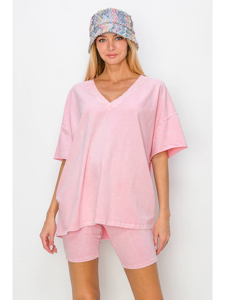 J.Her - Wholesale Shorts - Women's - Mineral Washed Biker shorts HP50385