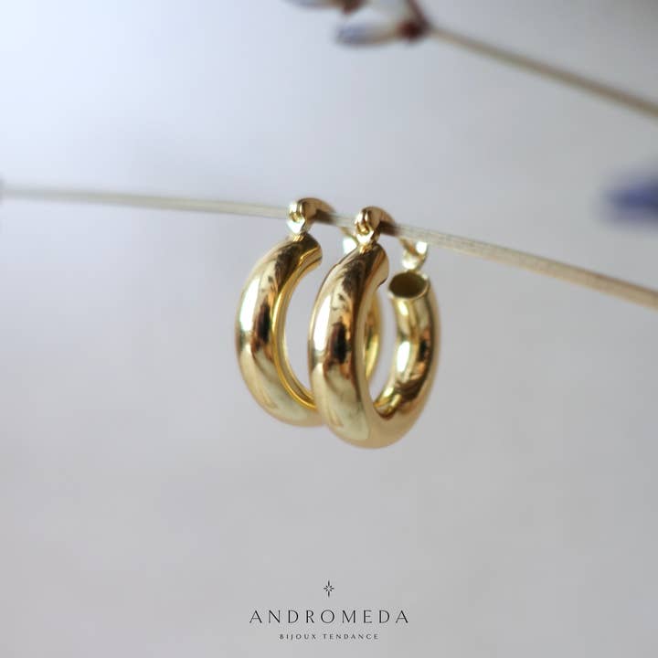 Andromeda Bijoux - Wholesale Hoop Earrings - Thick Bubble Hoops, Gold Vermeil or Sterling Silver Earrings