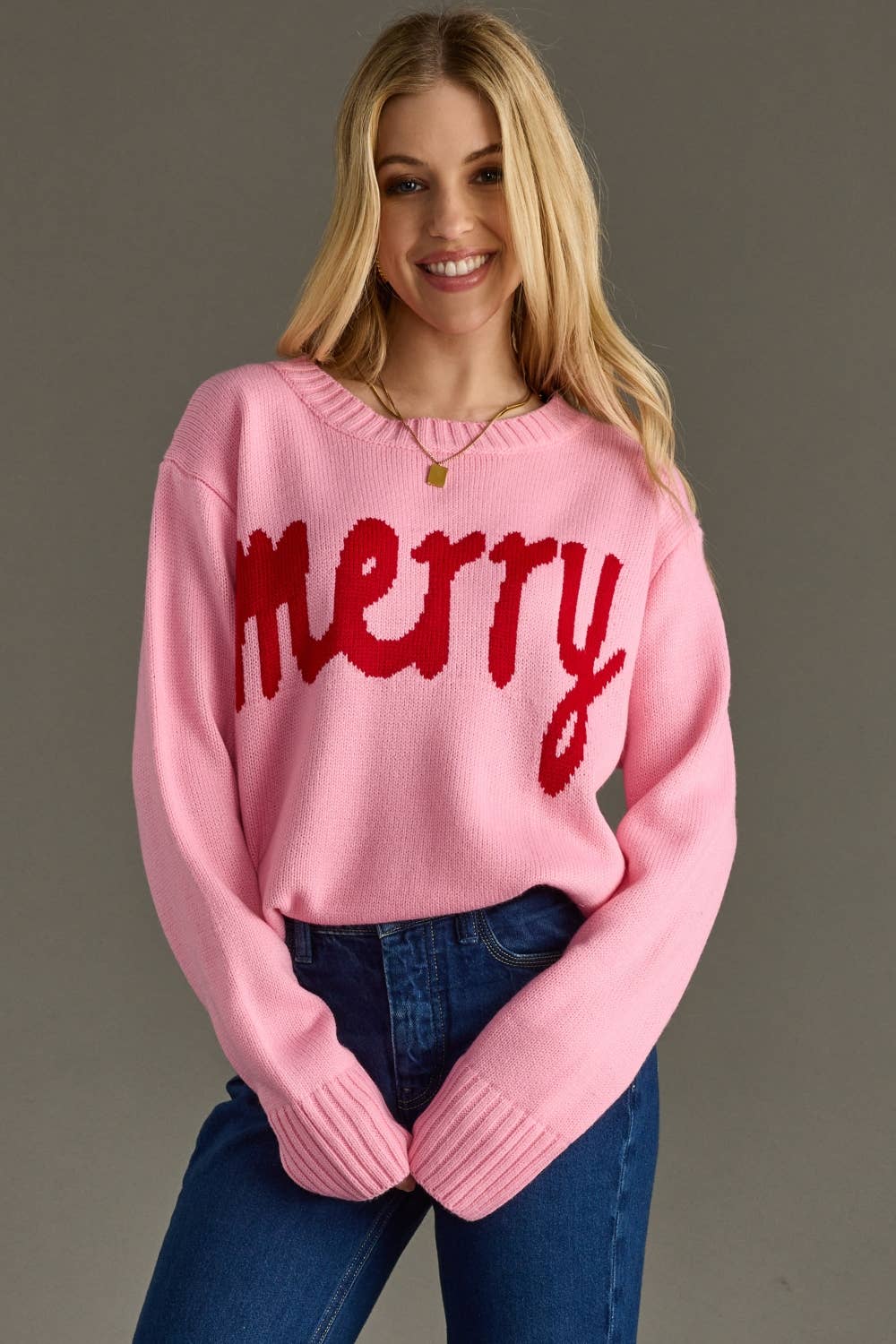 Panache Apparel Co. - Wholesale Knit Sweater - Women's - Pink Merry Sweater1