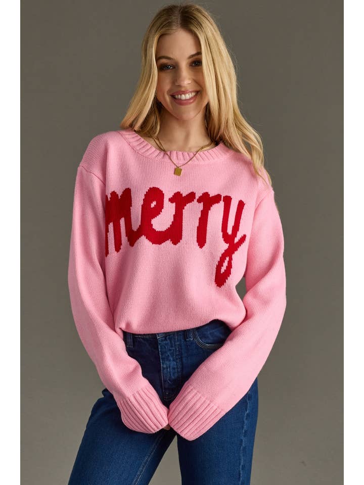Panache Apparel Co. - Wholesale Knit Sweater - Women's - Pink Merry Sweater1