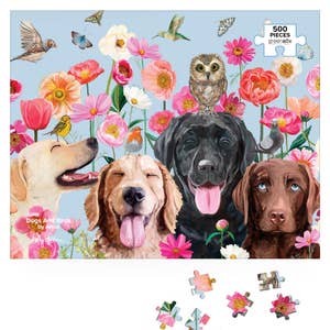 Better Me Dog Lovers Puppy Puzzle Collage - Puppy Pals 500 Piece Puzzle, Like 17 Mini Jigsaw Puzzles in One. Cute Puppies Galore, Running, Playing, SM