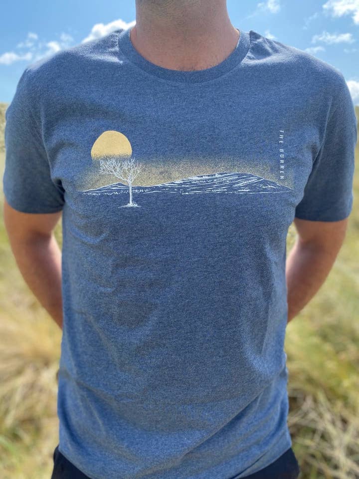 Dark Heather Blue The Burren-100% Organic cotton t-shirt for wholesale on Faire3