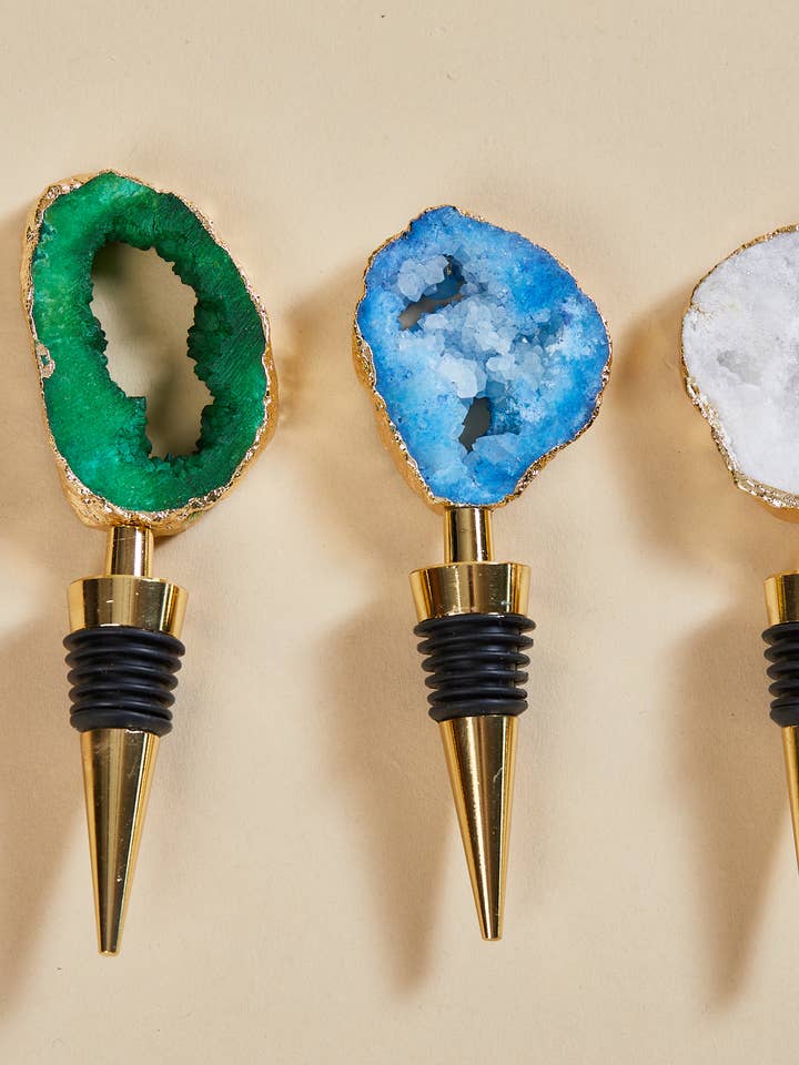 Bouchons à vin d'agate pour la vente par The Dirty Bar Cart