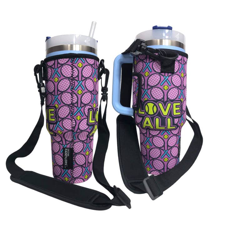 Tennis 40oz Tumbler With Handle Sleeve for wholesale by Drink Handlers