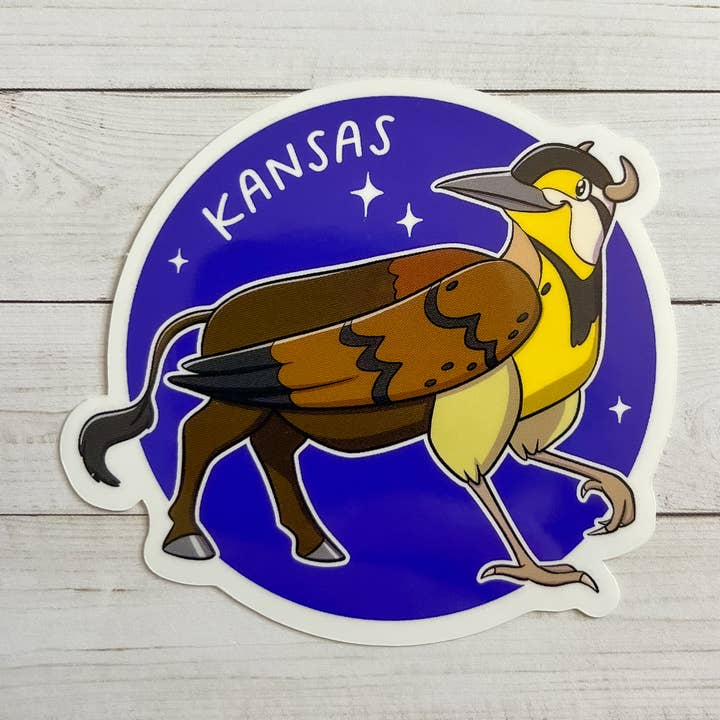 Pegatina de vinilo State Griffin: Kansas para venta al por mayor de Geekly Whimsical